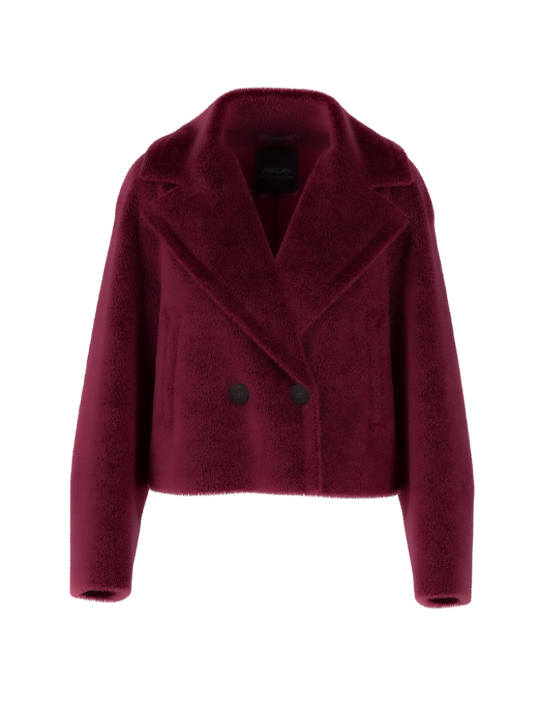 Fake-Fur Jacke in bright maroon