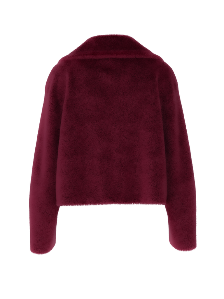 Fake-Fur Jacke in bright maroon