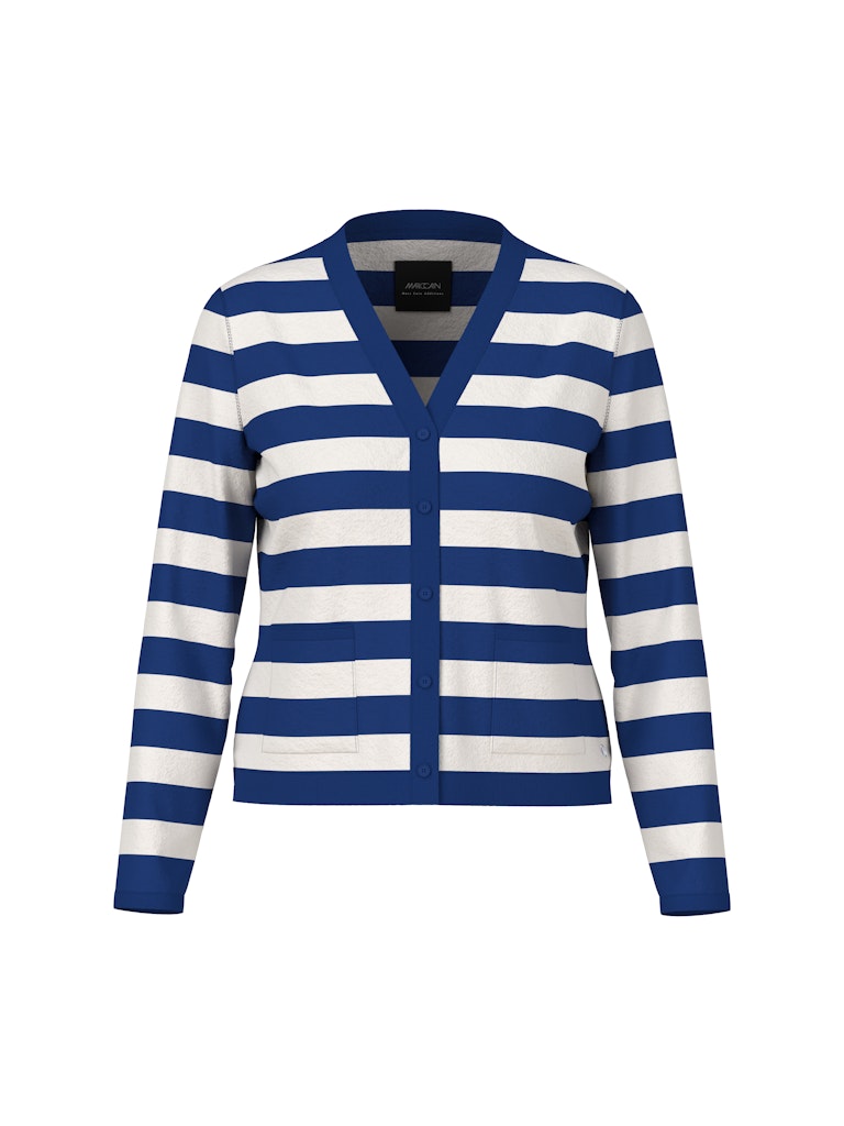 Gestreifte Strickjacke in deep royal blue