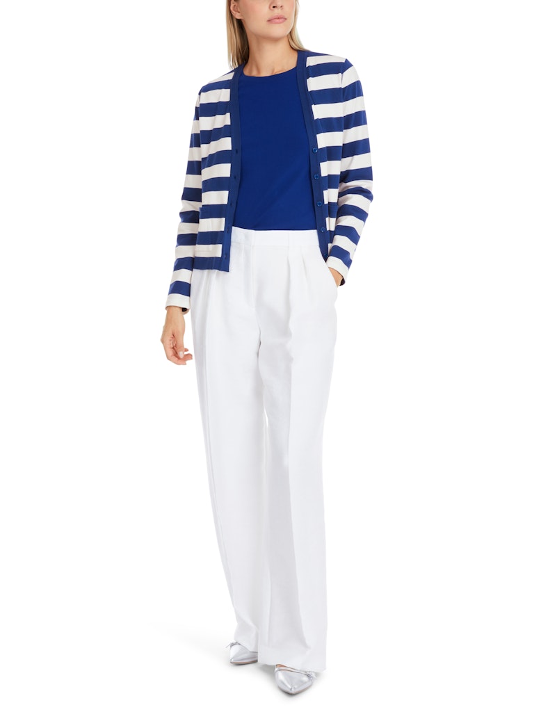 Gestreifte Strickjacke in deep royal blue