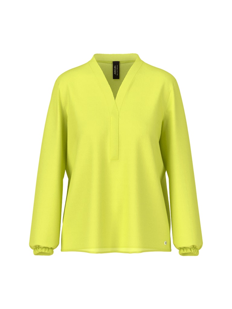 Basic Bluse mit V-Ausschnitt in limoncello