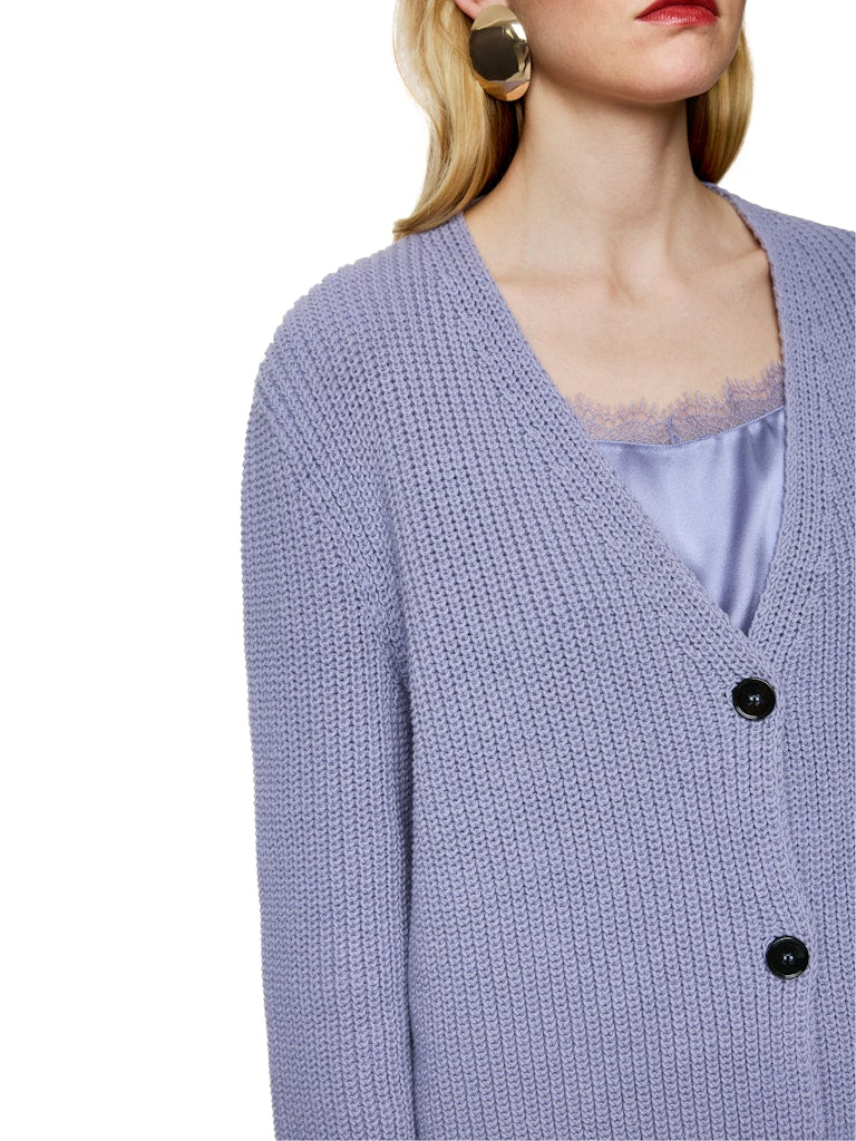 Grobstrick-Cardigan in bluish violet
