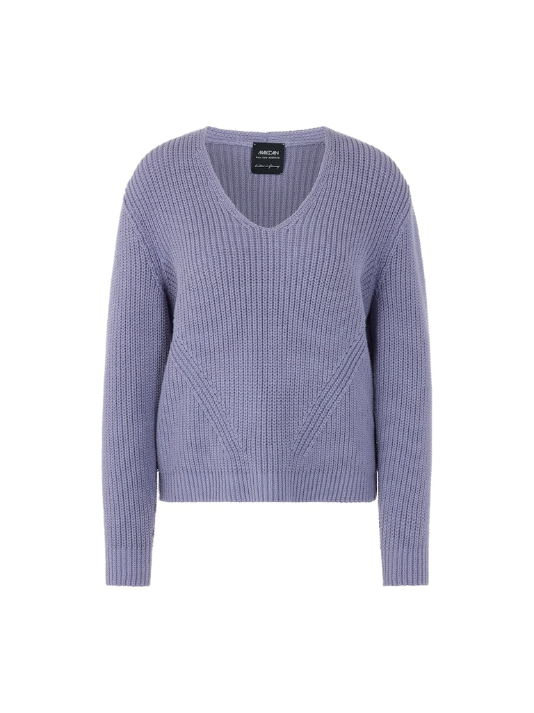 Grobstrick-Pullover in bluish violet Knitted in Germany