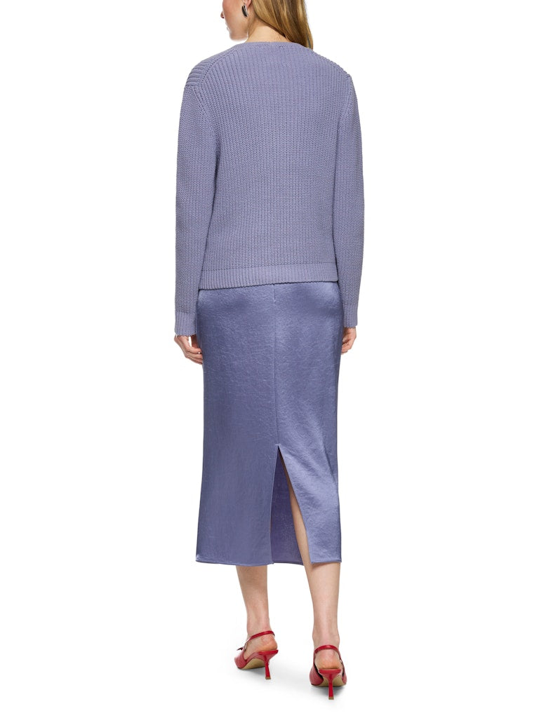 Grobstrick-Pullover in bluish violet Knitted in Germany