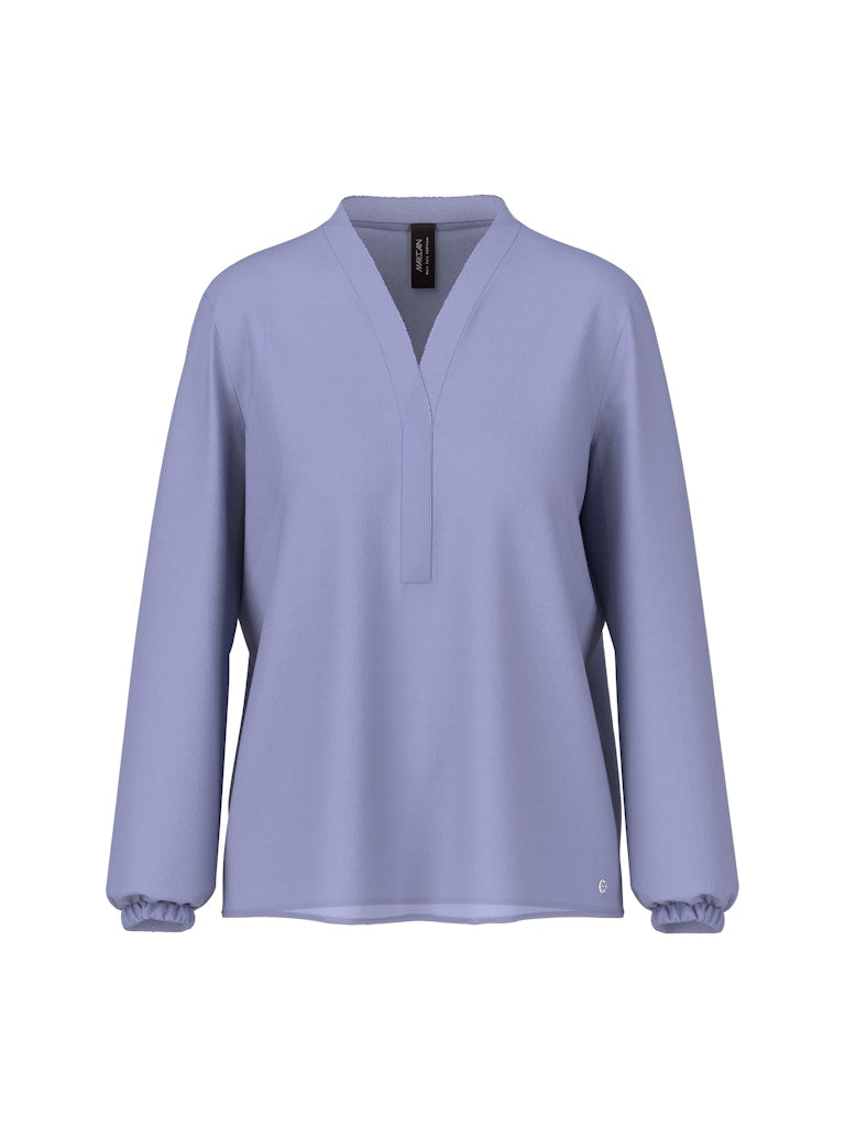 Basic Bluse mit V-Ausschnitt in bluish violet
