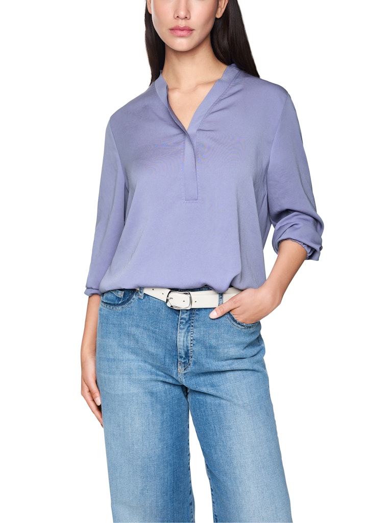 Basic Bluse mit V-Ausschnitt in bluish violet