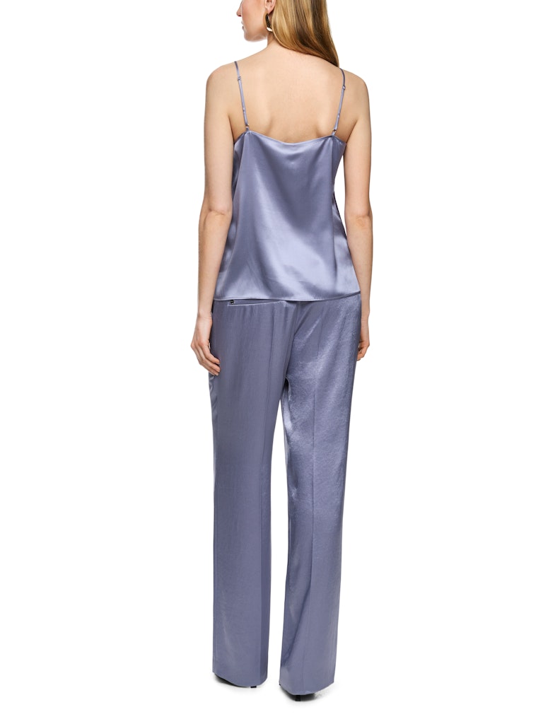 Seiden-Top mit Spitze in bluish violet