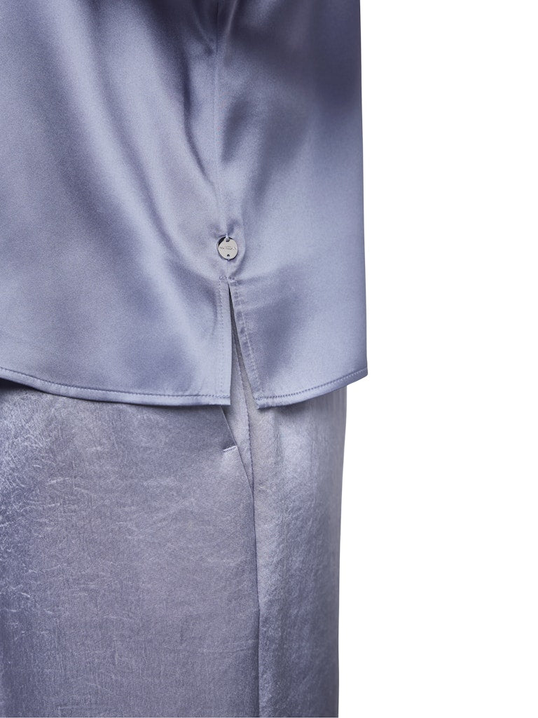Seiden-Top mit Spitze in bluish violet