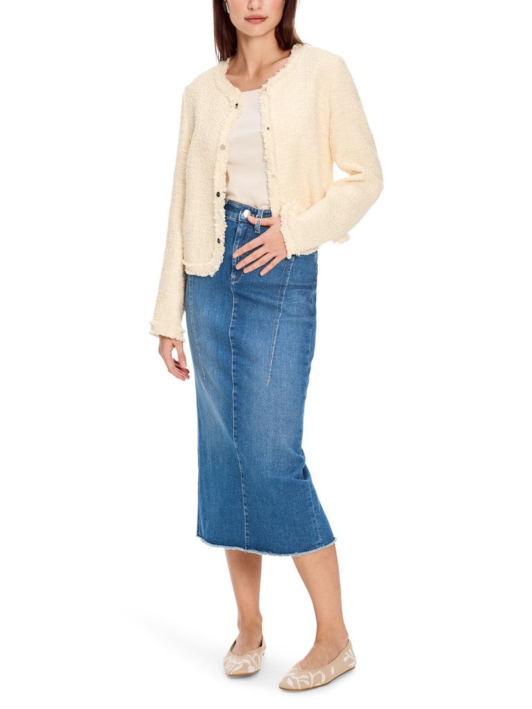 Bolero Strickjacke in Melé in creme