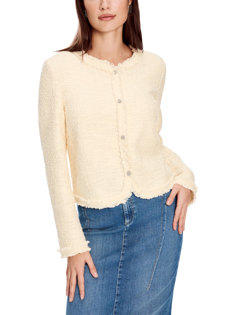 Bolero Strickjacke in Melé in creme