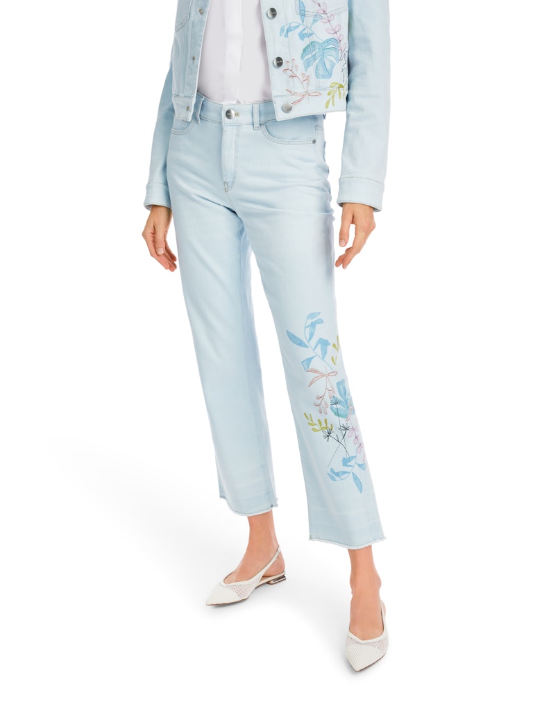 Jeans in light denim mit platziertem Meeresbrise-Print - Modell FORLI