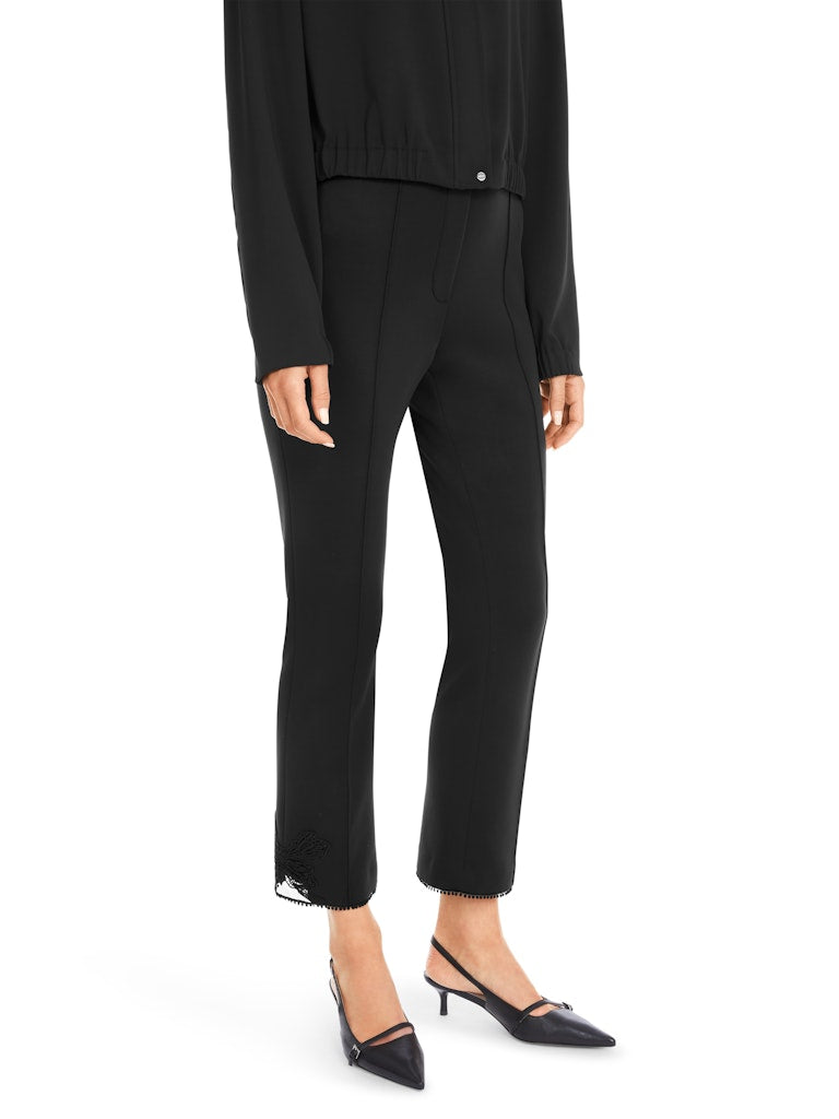 Scuba Hose in schwarz mit Spitzen-Beinabschluss Modell FREDERICA