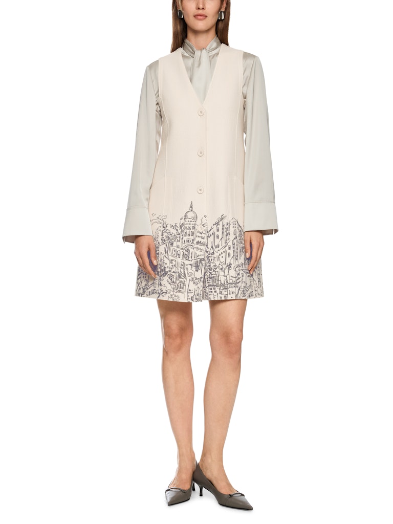 Walk-Kleid mit platziertem City-Print in smoke