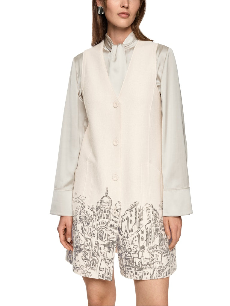 Walk-Kleid mit platziertem City-Print in smoke