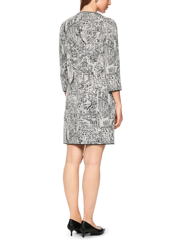 Strickkleid mit City-Motiv in smoke