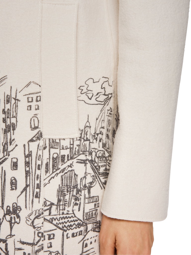 Walk-Mantel mit platziertem City-Print in smoke