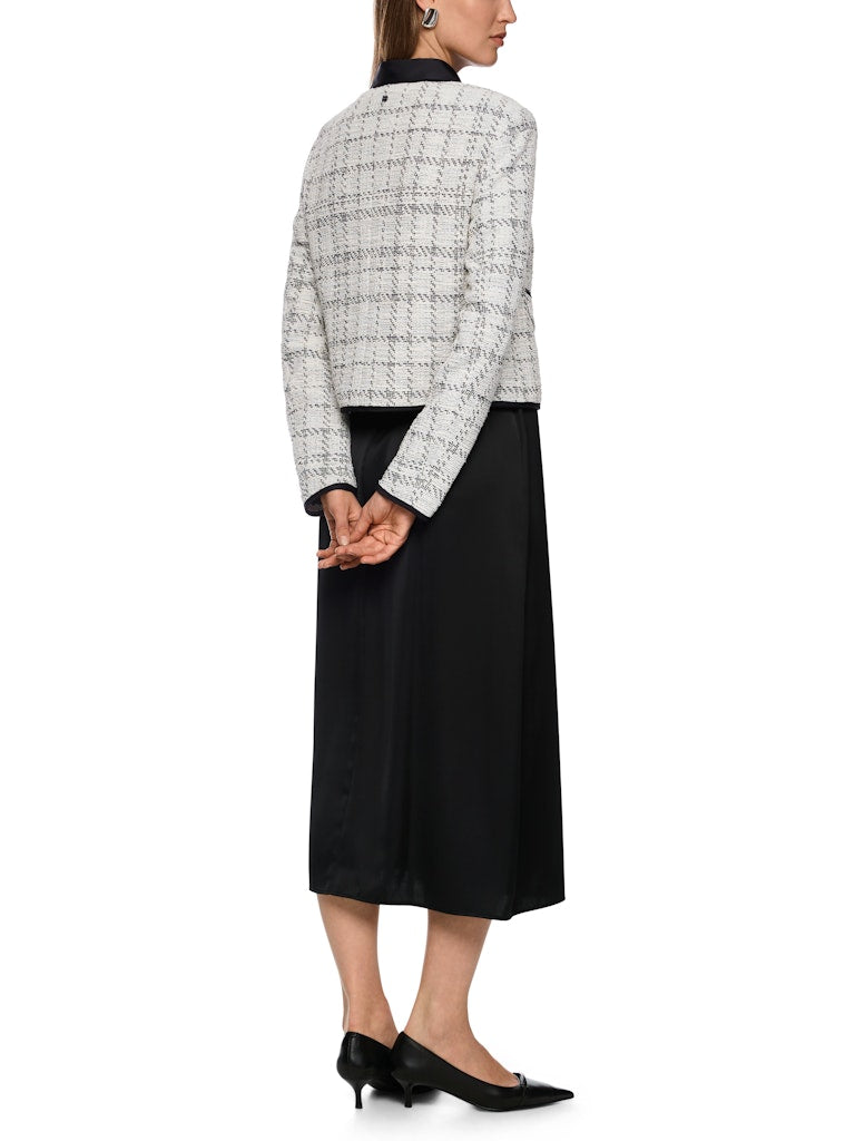 Jacquard-Jacke mit Kontrastdetails in smoke