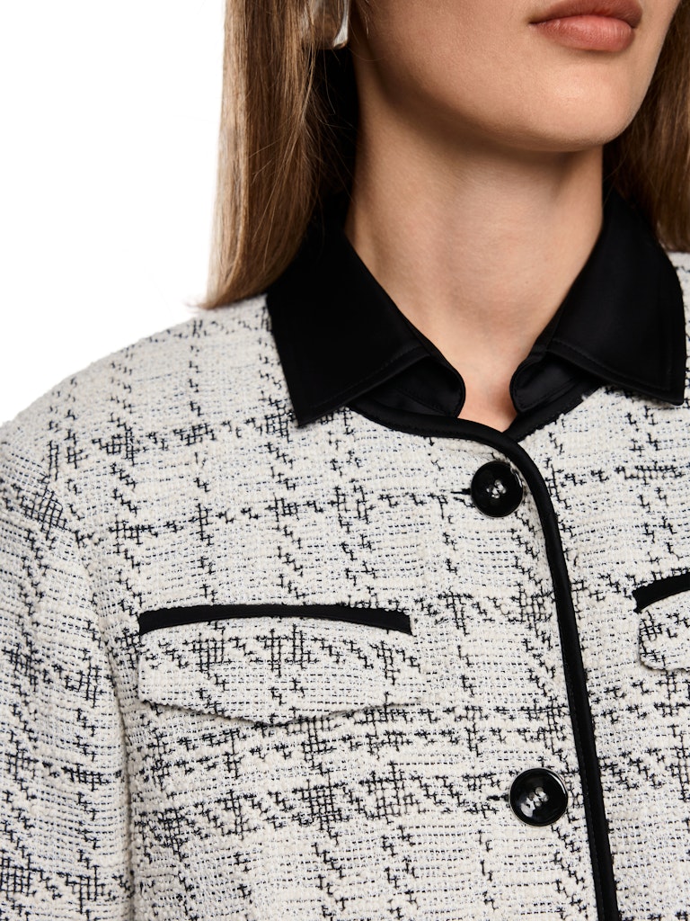 Jacquard-Jacke mit Kontrastdetails in smoke