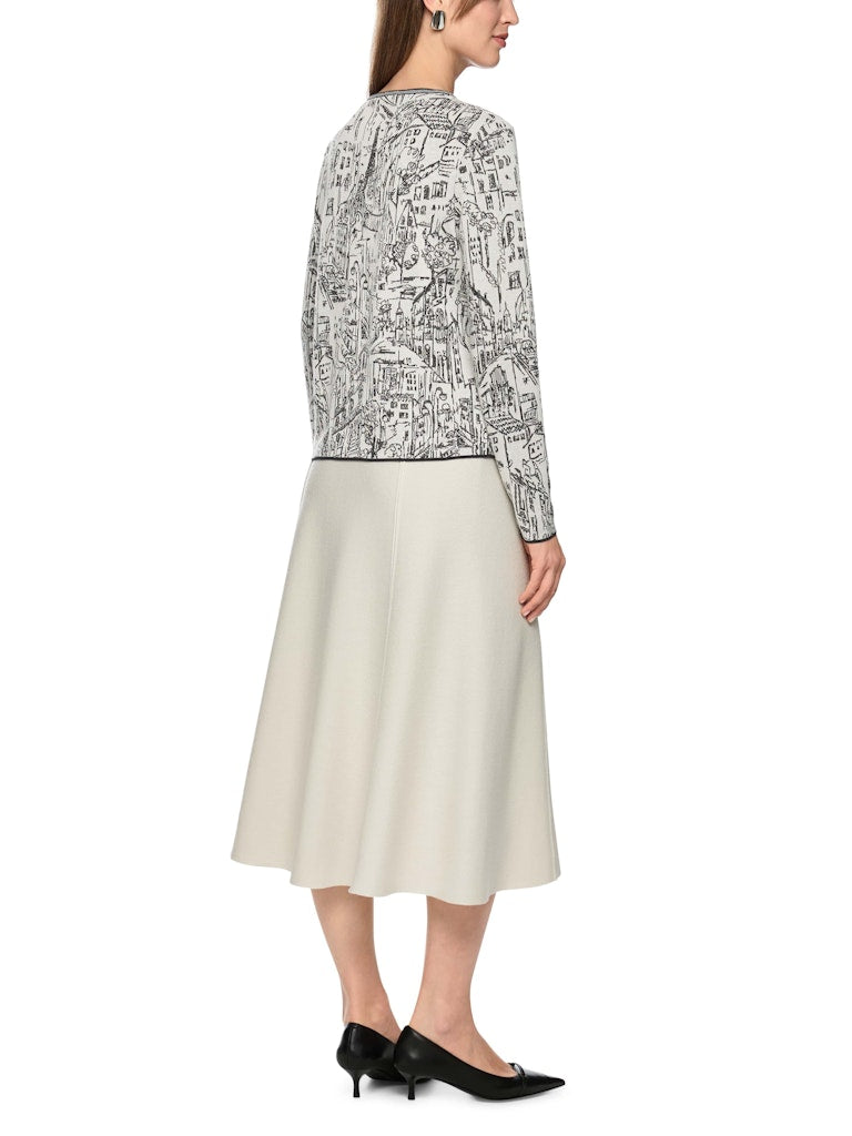 Feinstrickpullover mit City-Motiv in smoke