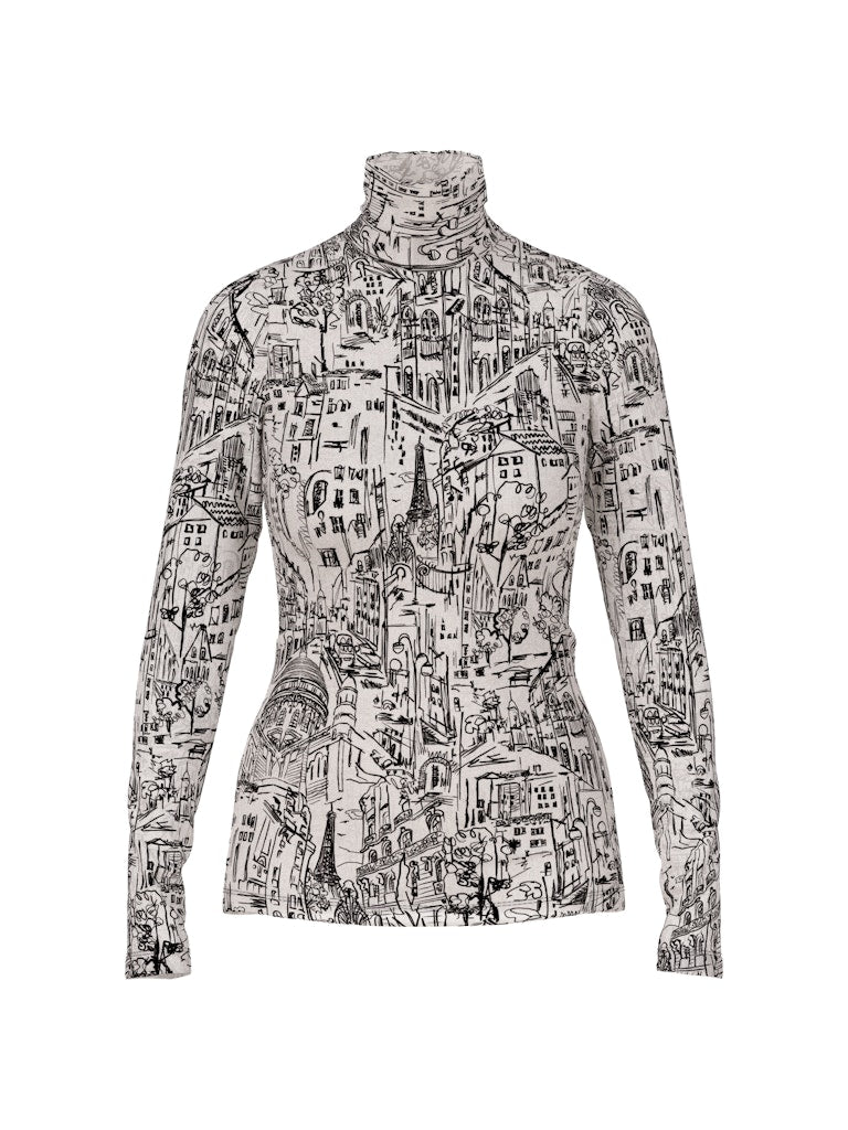 Longsleeve Shirt mit City-Motiv in smoke