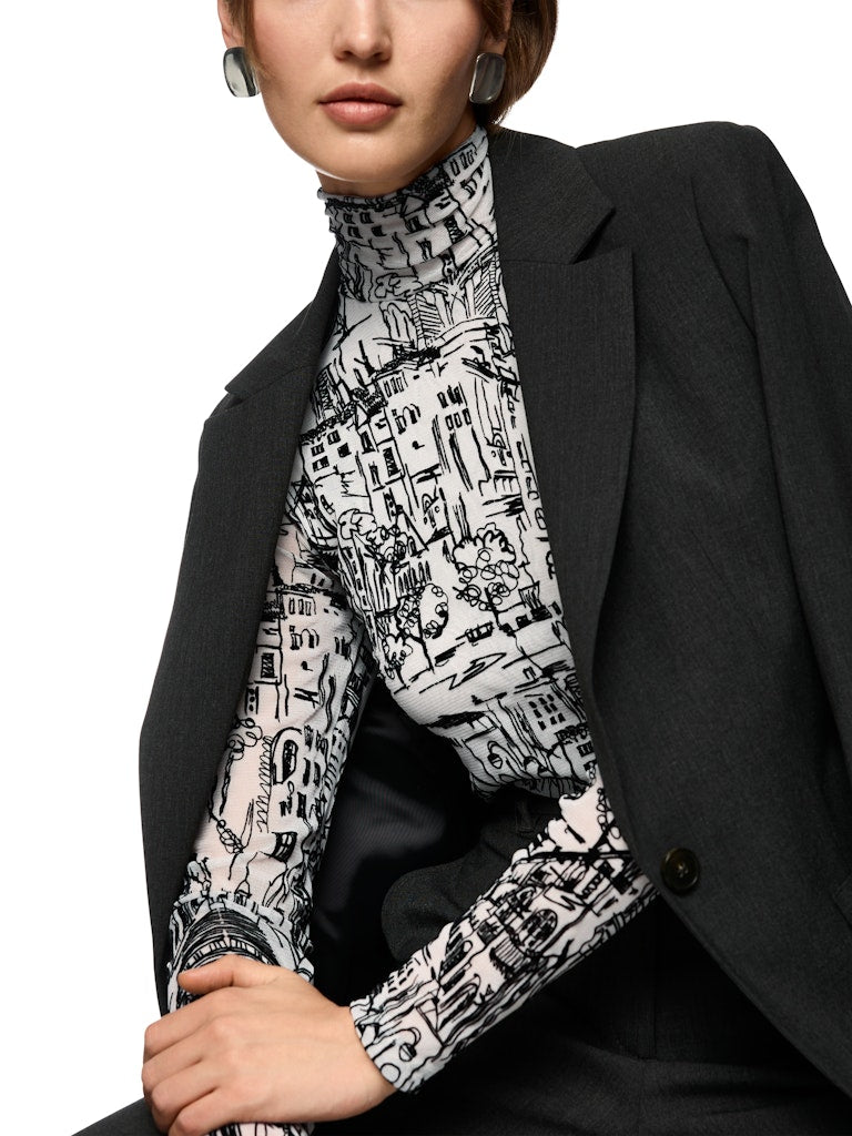 Longsleeve Shirt mit City-Motiv in smoke