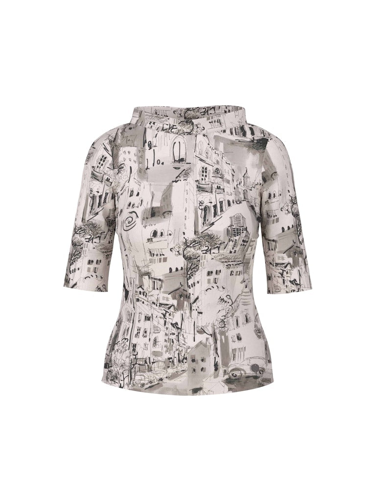 Shirt mit City-Motiv in smoke