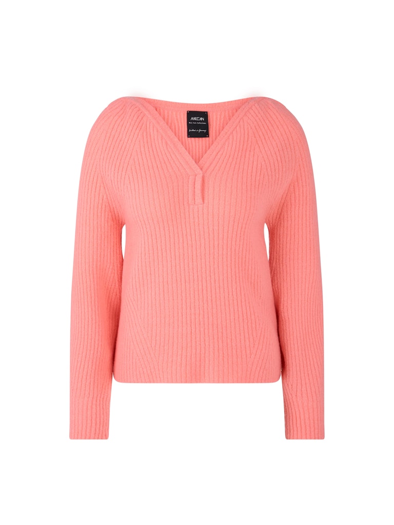 Rippstruktur Pullover in koralle Knitted in Germany