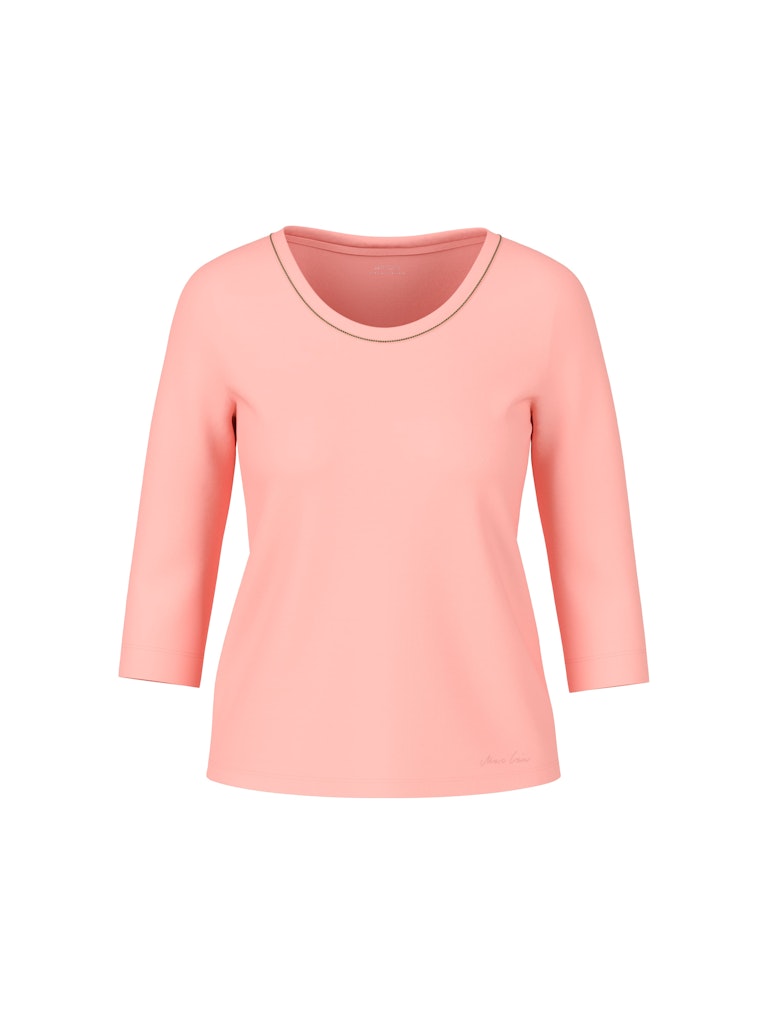 Shirt in koralle mit Details am Kragen