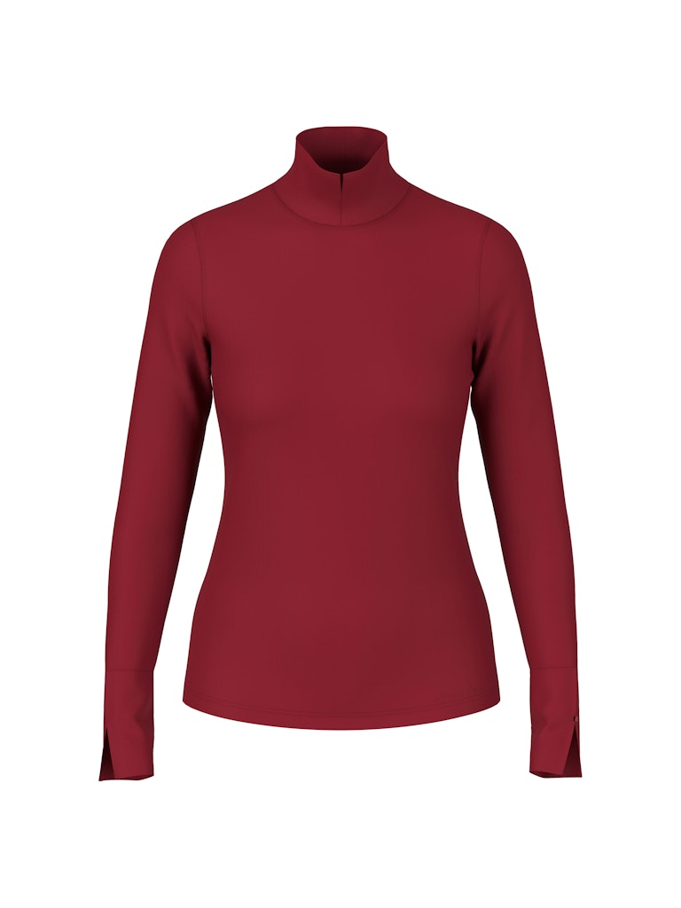 Longsleeve Shirt in soft maroon mit Stehkragen