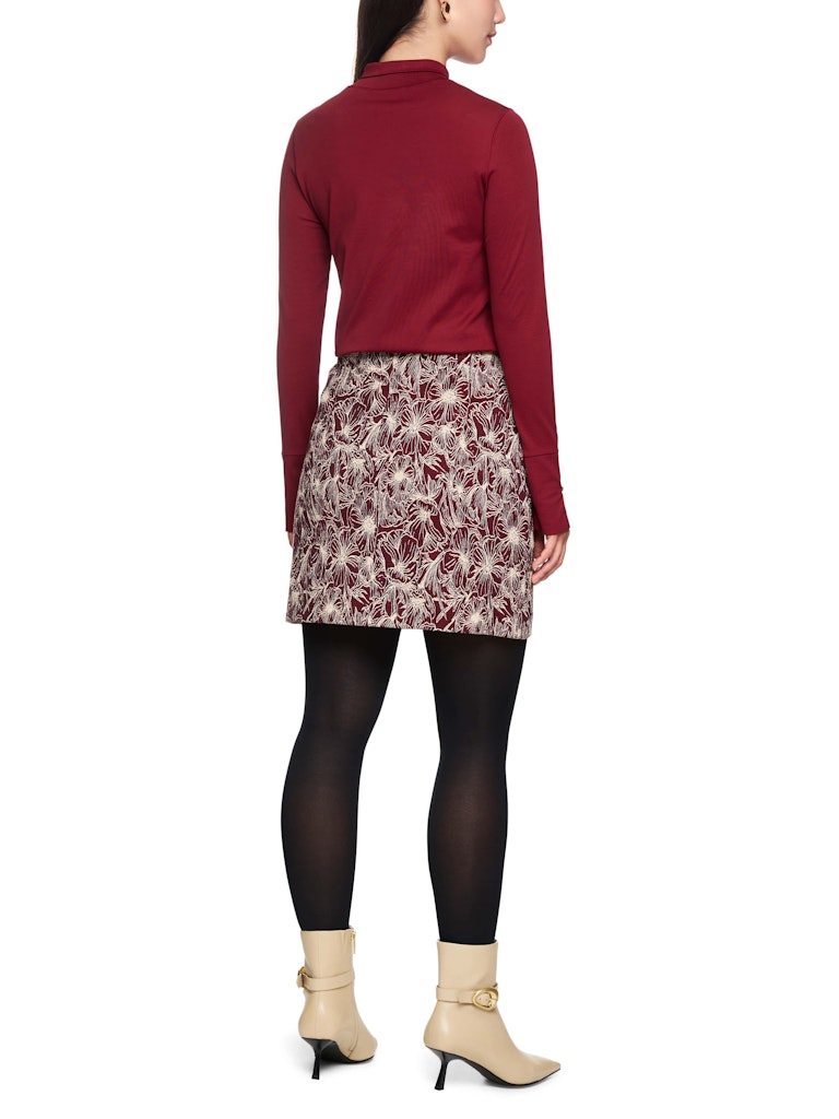 Longsleeve Shirt in soft maroon mit Stehkragen