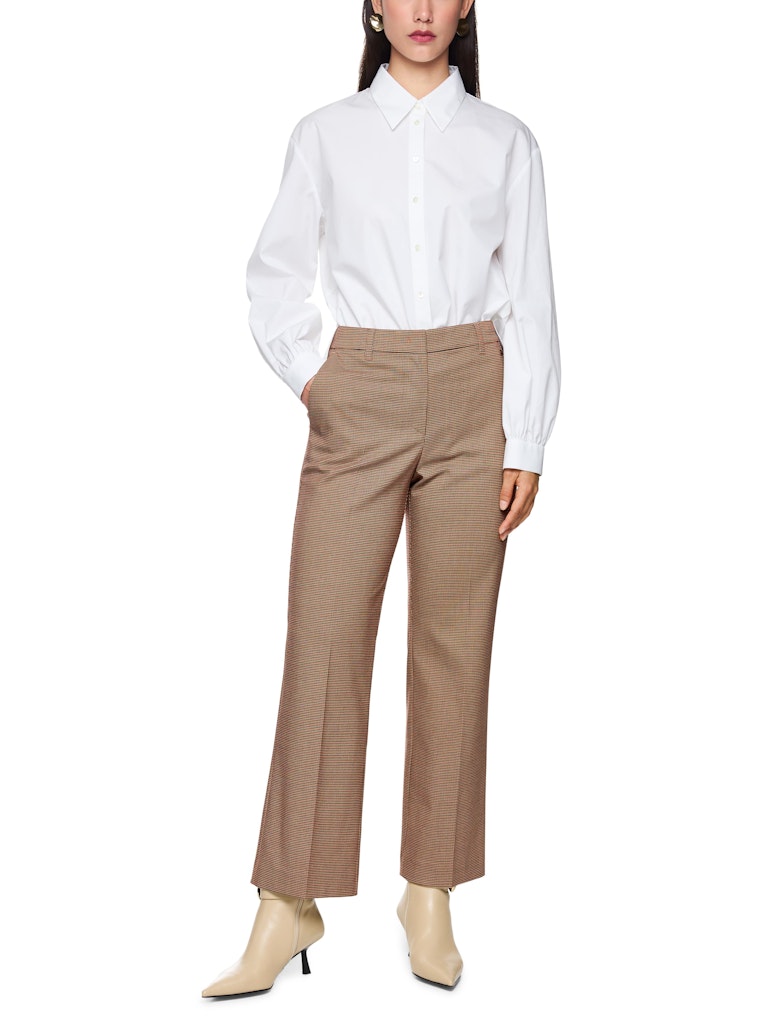 Hose mit Pepita Muster in soft maroon Modell FAID