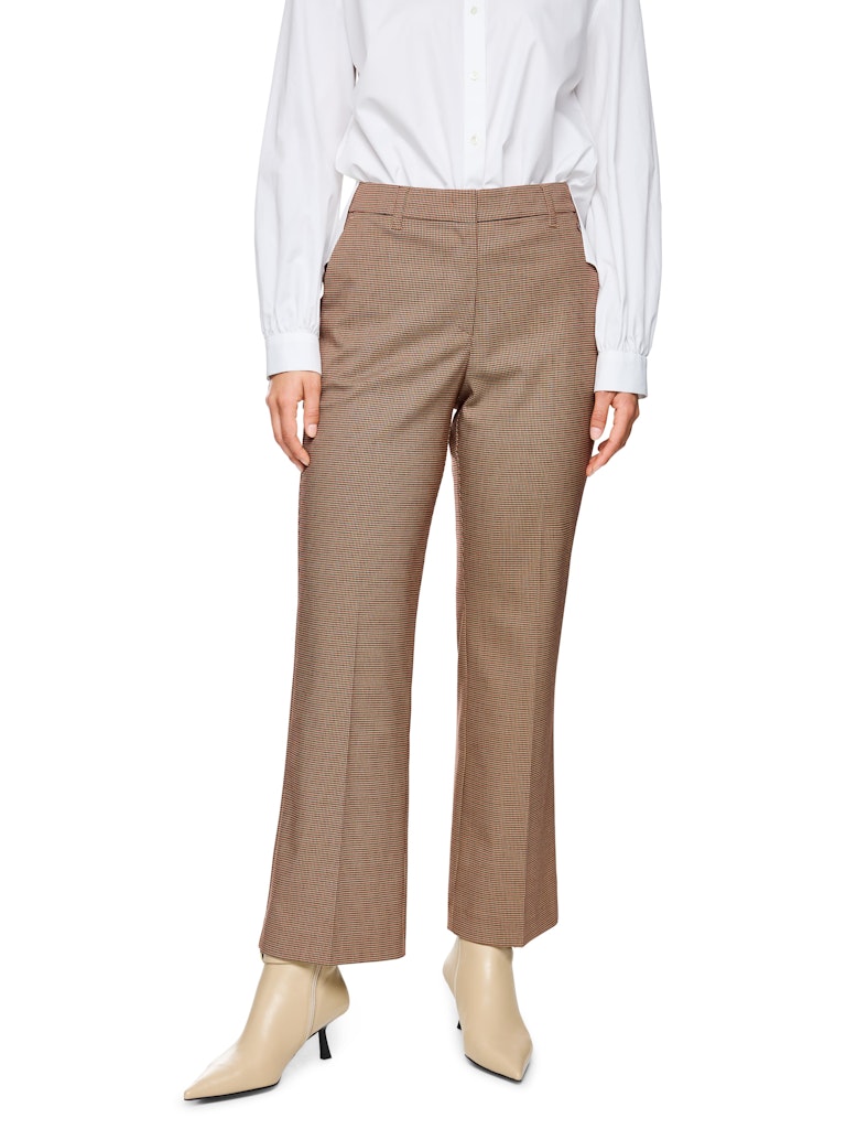 Hose mit Pepita Muster in soft maroon Modell FAID