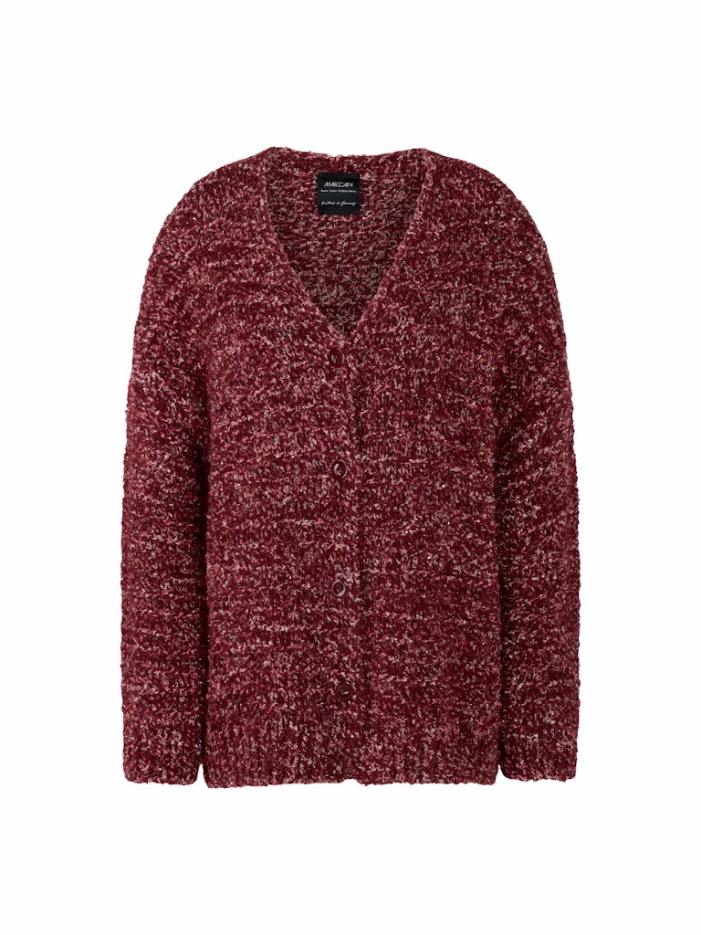 Cardigan mit Wow-Effekt in bright maroon Knitted in Germany