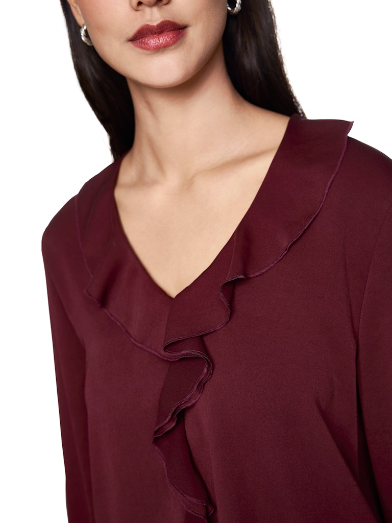 Rüschenbluse in bright maroon
