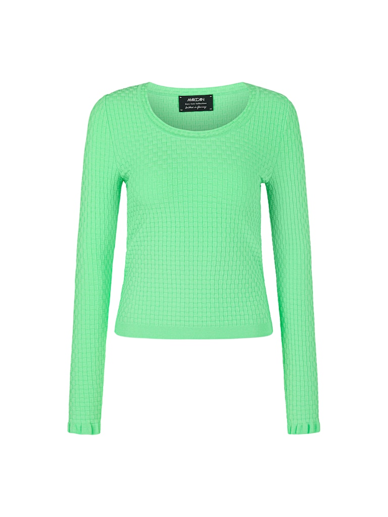 Strickshirt mit geometrischer Prägung in bright apple green