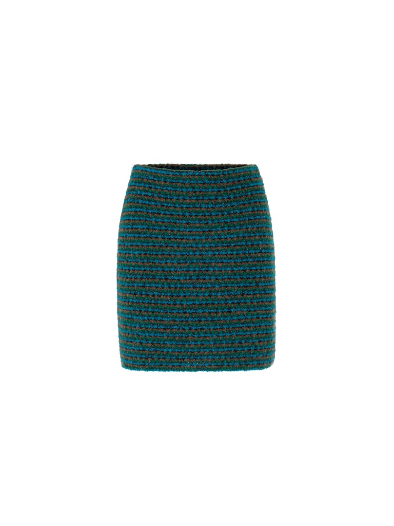 Strickrock mit Lurex in dark green
