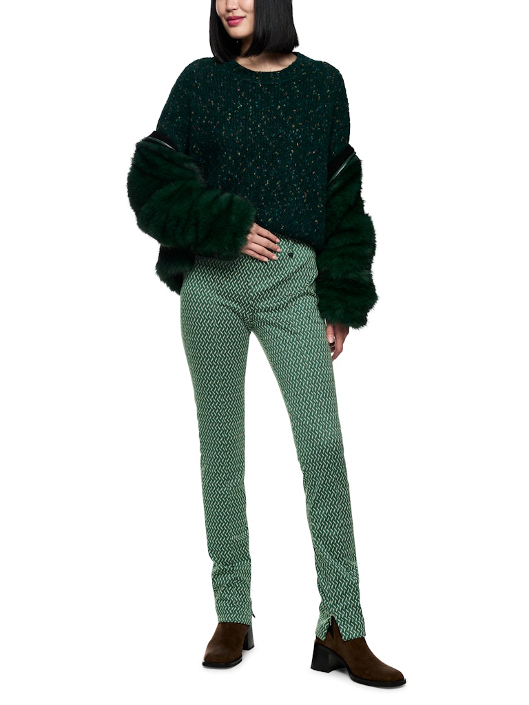 Hose mit Fischgratmuster in dark green Modell SYDNEY