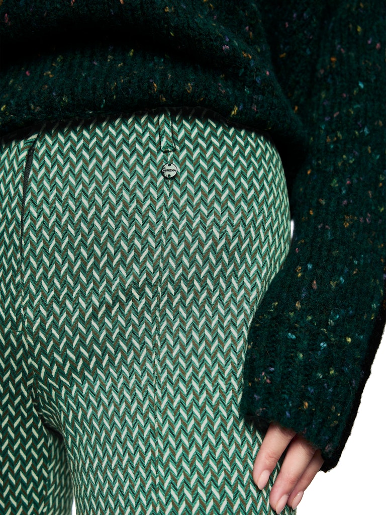 Hose mit Fischgratmuster in dark green Modell SYDNEY