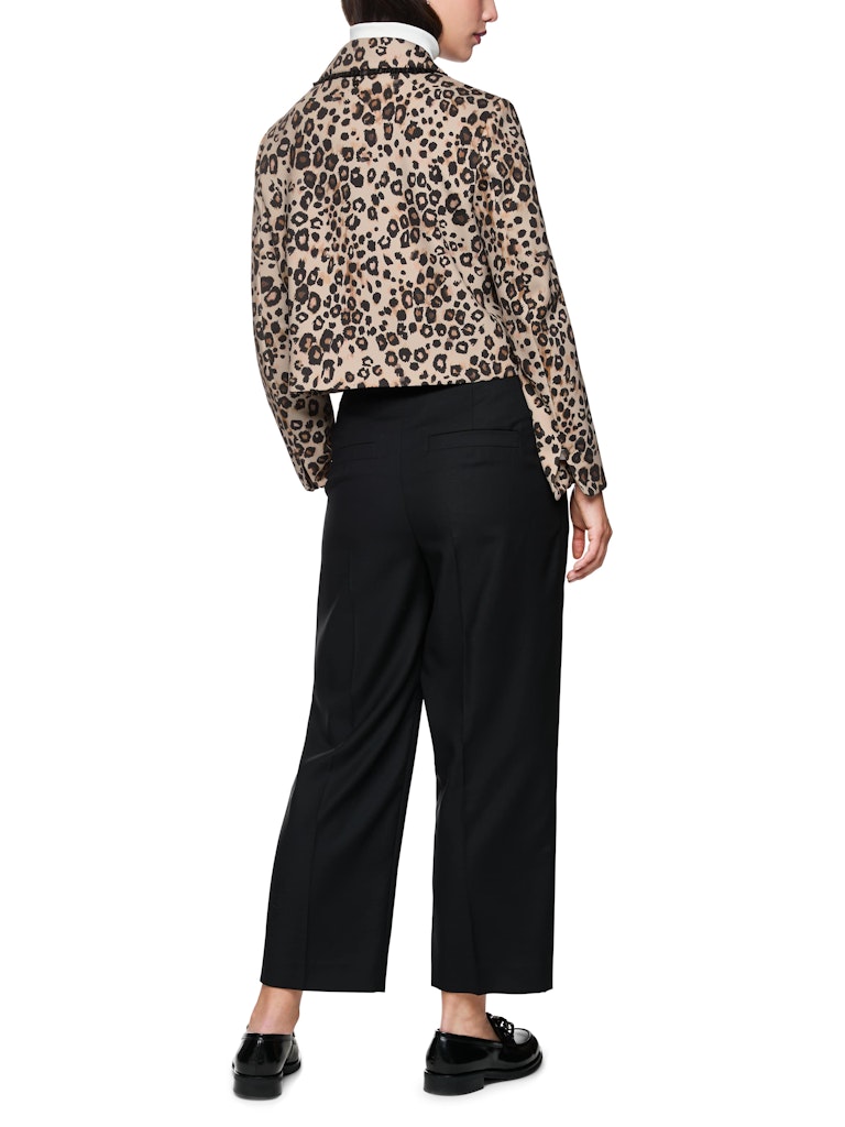 Kurze Scuba Jacke im Leo-Print in soft cappuccino