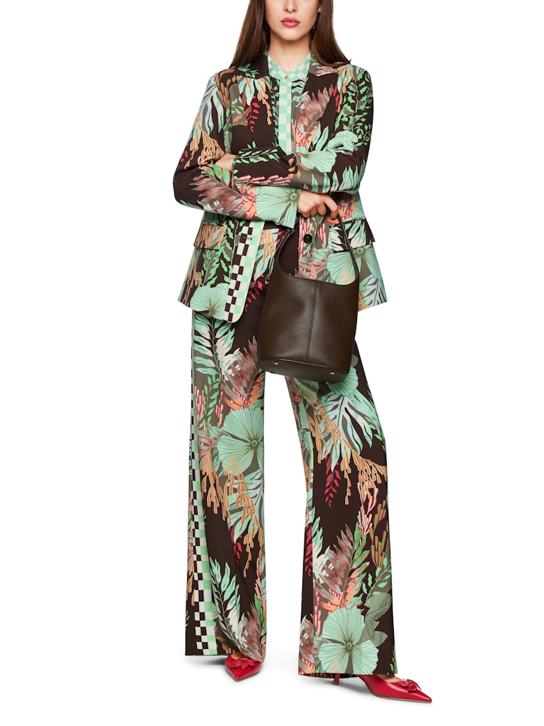 Blazer mit floralem Print in dark wood