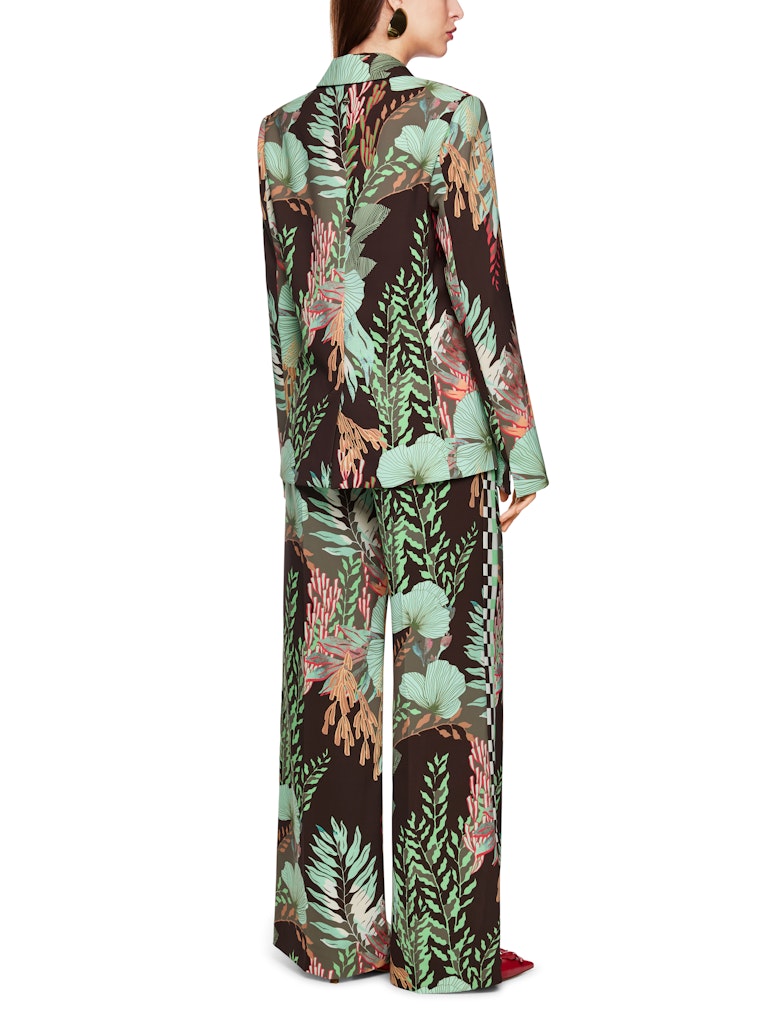 Blazer mit floralem Print in dark wood