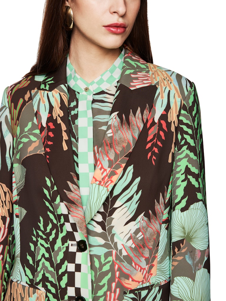 Blazer mit floralem Print in dark wood