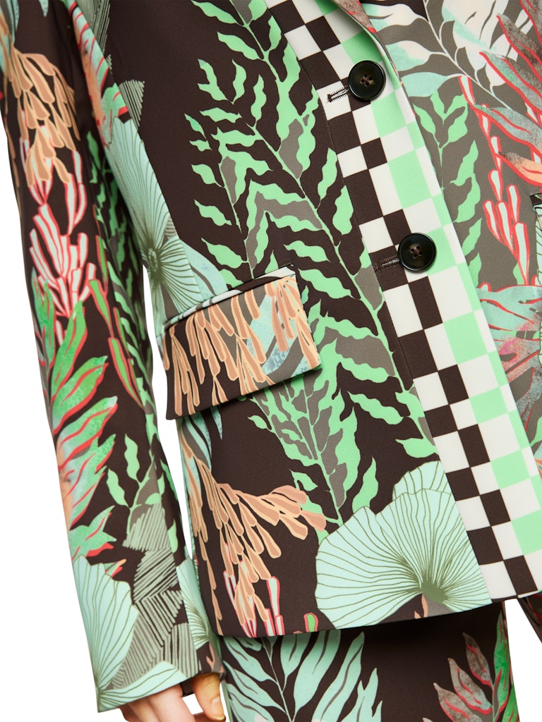 Blazer mit floralem Print in dark wood