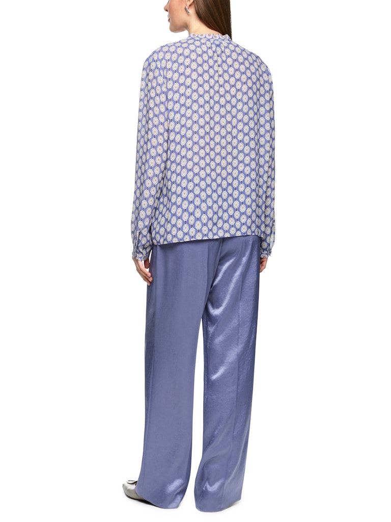 Schluppen-Bluse im Ornament-Print in bluish violet