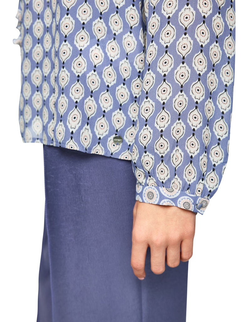Schluppen-Bluse im Ornament-Print in bluish violet