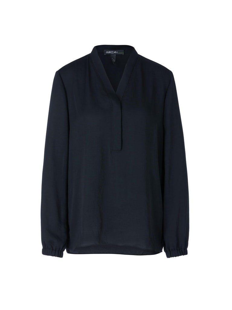 Basic Bluse in dunkelblau