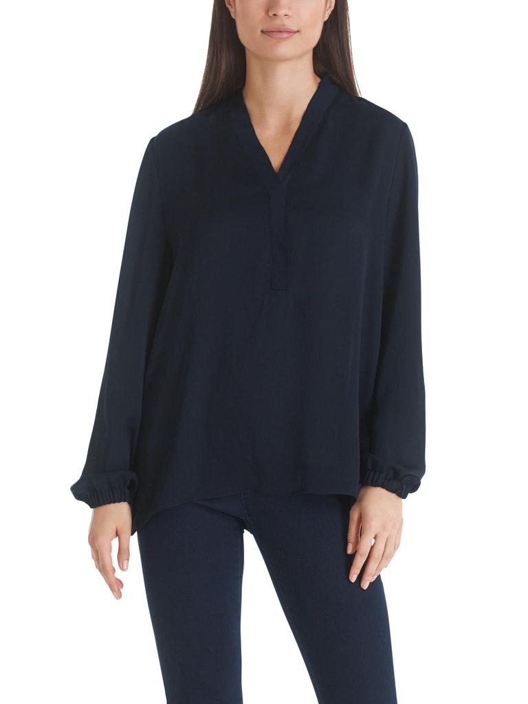 Basic Bluse in dunkelblau