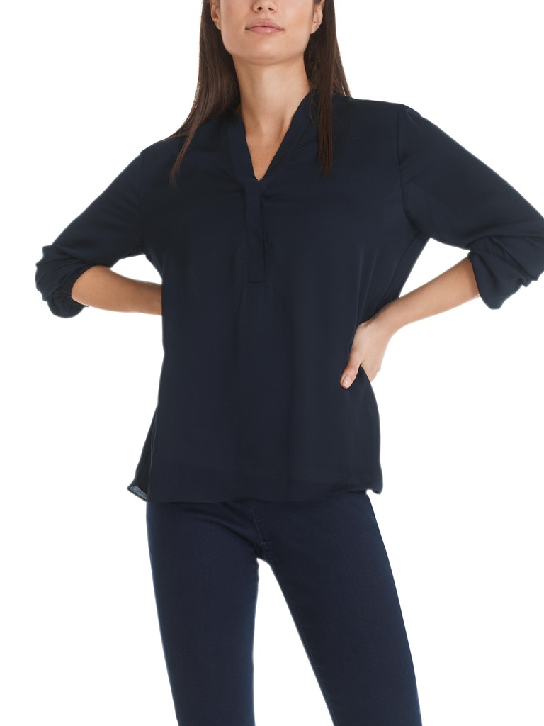 Basic Bluse in dunkelblau