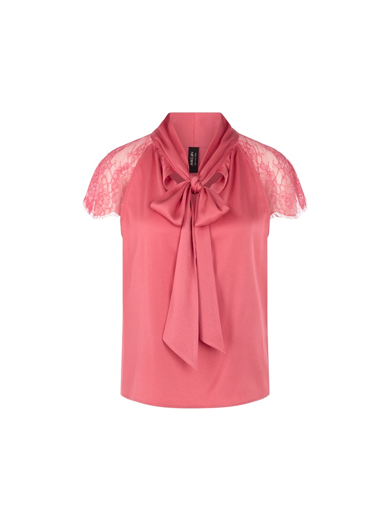 Blusen Top mit Schluppe und Spitze in koralle