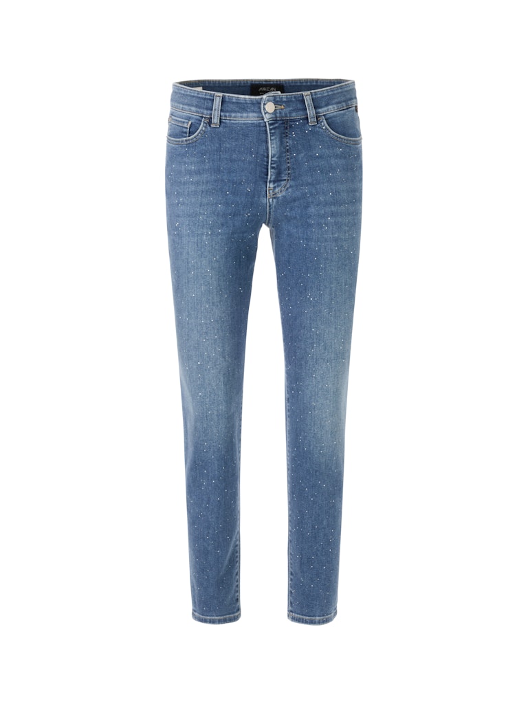 Jeans in blue denim mit Strasssteinen Modell SILEA